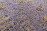 Purple William Morris Hand Knotted Wool Rug - 6' 0" X 8' 6" - Golden Nile
