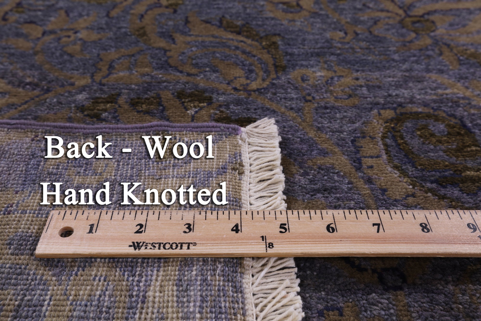 Purple William Morris Hand Knotted Wool Rug - 6' 0" X 8' 6" - Golden Nile