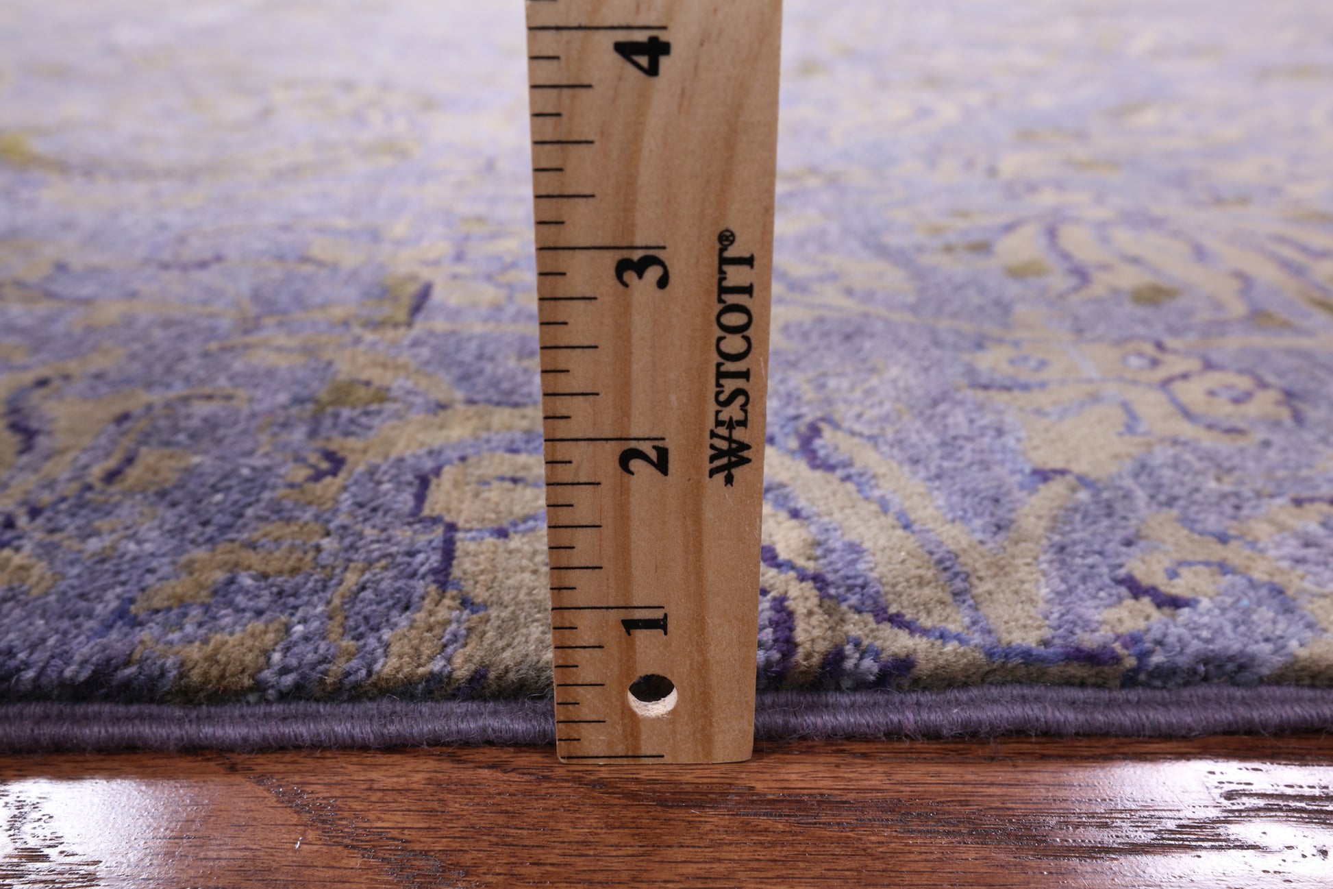 Purple William Morris Hand Knotted Wool Rug - 6' 0" X 8' 6" - Golden Nile