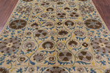 Ivory William Morris Hand Knotted Wool Rug - 6' 3" X 8' 5" - Golden Nile