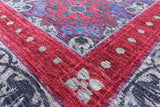 Grey William Morris Hand Knotted Wool Rug - 6' 0" X 9' 1" - Golden Nile