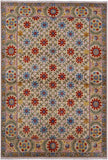 Ivory William Morris Hand Knotted Wool Rug - 5' 11" X 9' 1" - Golden Nile