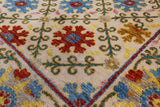 Ivory William Morris Hand Knotted Wool Rug - 5' 11" X 9' 1" - Golden Nile