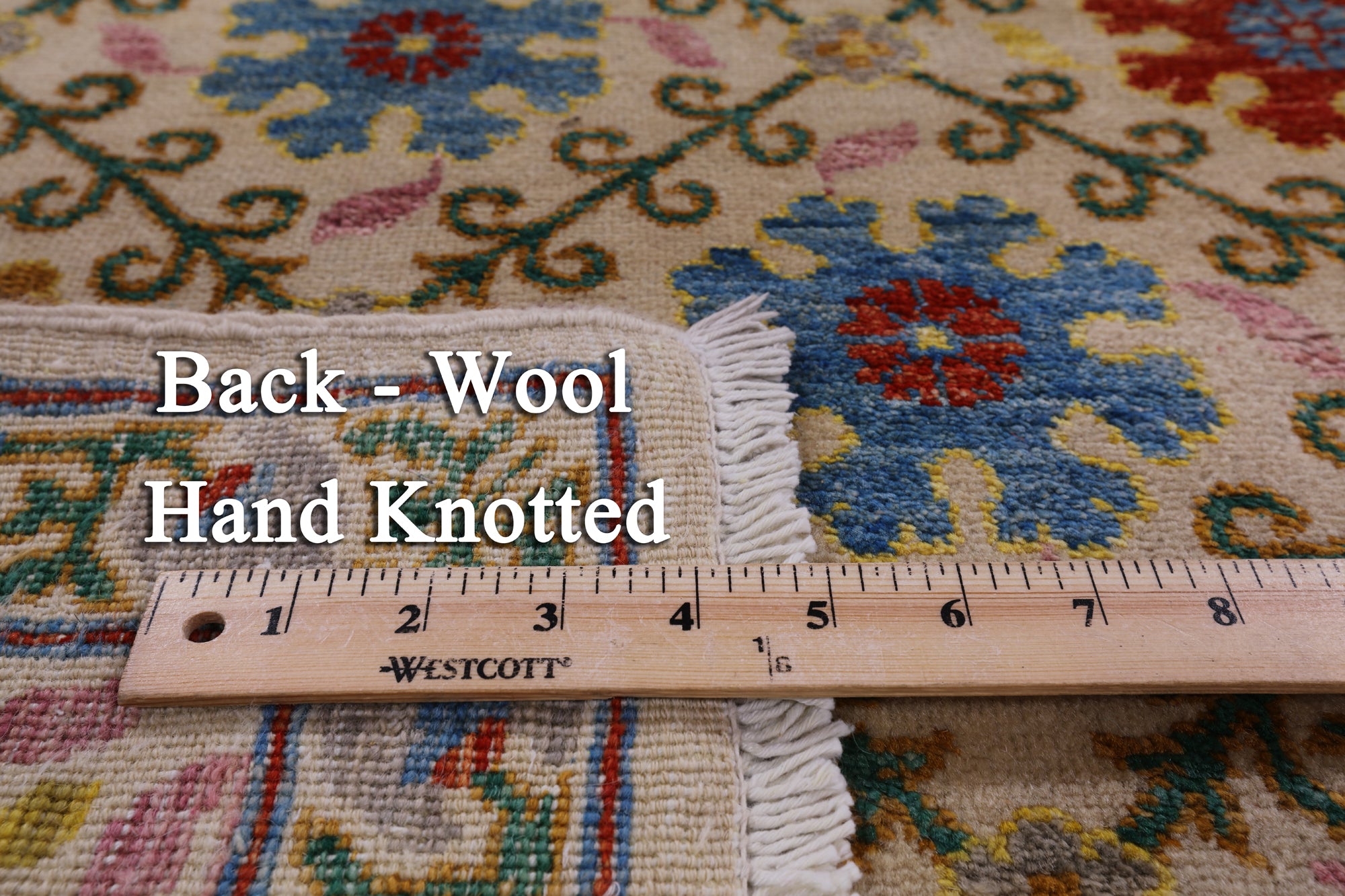 Ivory William Morris Hand Knotted Wool Rug - 5' 11" X 9' 1" - Golden Nile