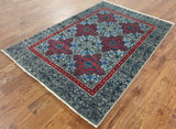 William Morris Hand Knotted Wool Area Rug - 4' 11" X 6' 11" - Golden Nile