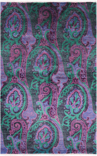 William Morris Handmade Wool Rug - 5' 1" X 8' 0" - Golden Nile