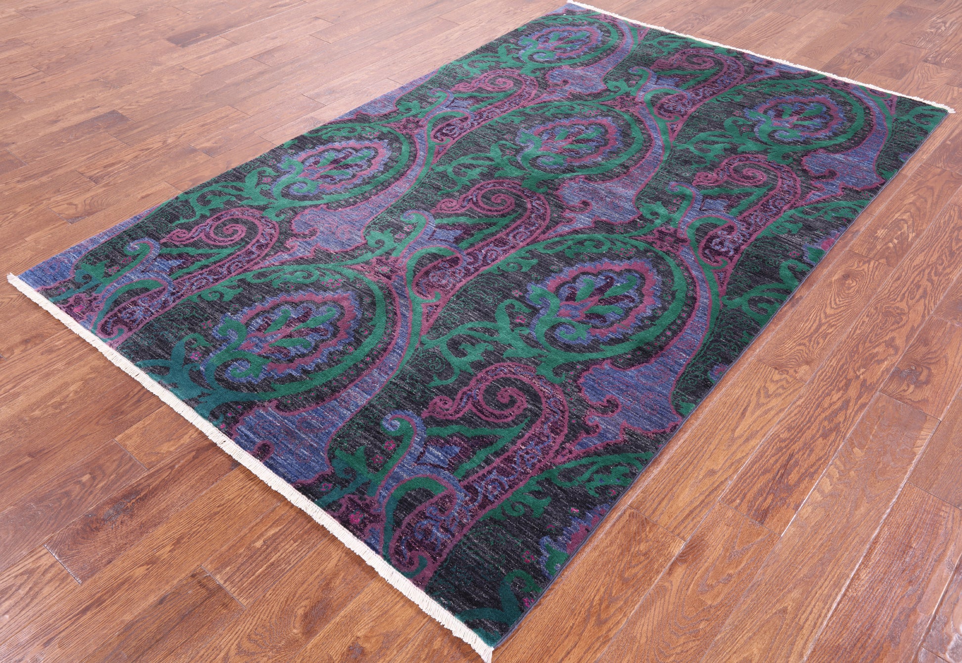 William Morris Handmade Wool Rug - 5' 1" X 8' 0" - Golden Nile