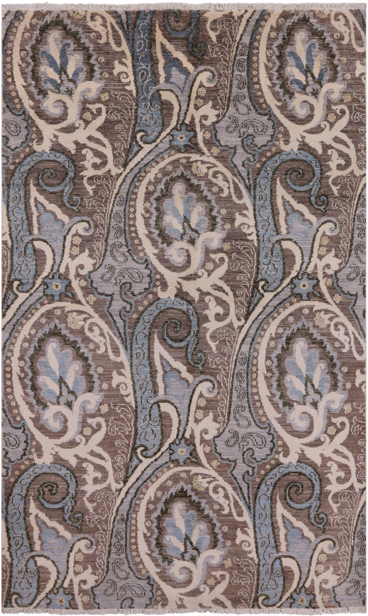 William Morris Handmade Wool Rug - 4' 11" X 8' 2" - Golden Nile