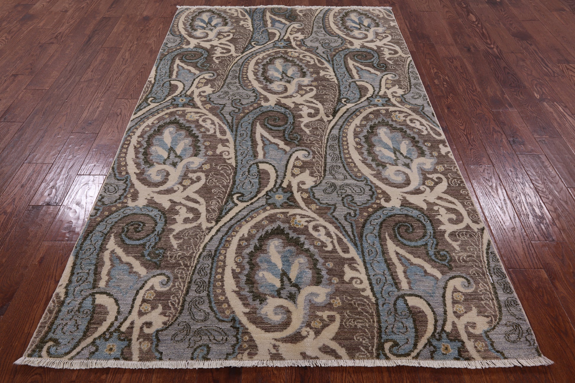 William Morris Handmade Wool Rug - 4' 11" X 8' 2" - Golden Nile