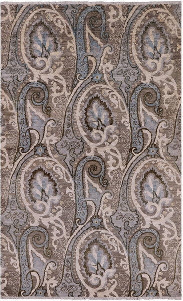 William Morris Hand-Knotted Wool Rug - 5' 1" X 8' 2" - Golden Nile
