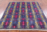 Square William Morris Hand Knotted Wool Rug - 4' 10" X 5' 0" - Golden Nile