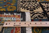 Black William Morris Handmade Wool Area Rug - 5' 2" X 7' 10" - Golden Nile