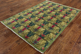 William Morris Hand Knotted Wool Area Rug - 5' 3" X 7' 5" - Golden Nile