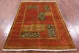 William Morris Hand Knotted Wool Rug - 4' 1" X 5' 11" - Golden Nile
