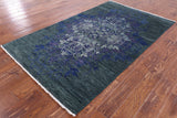 Green William Morris Hand-Knotted Wool Rug - 4' 1" X 6' 10" - Golden Nile