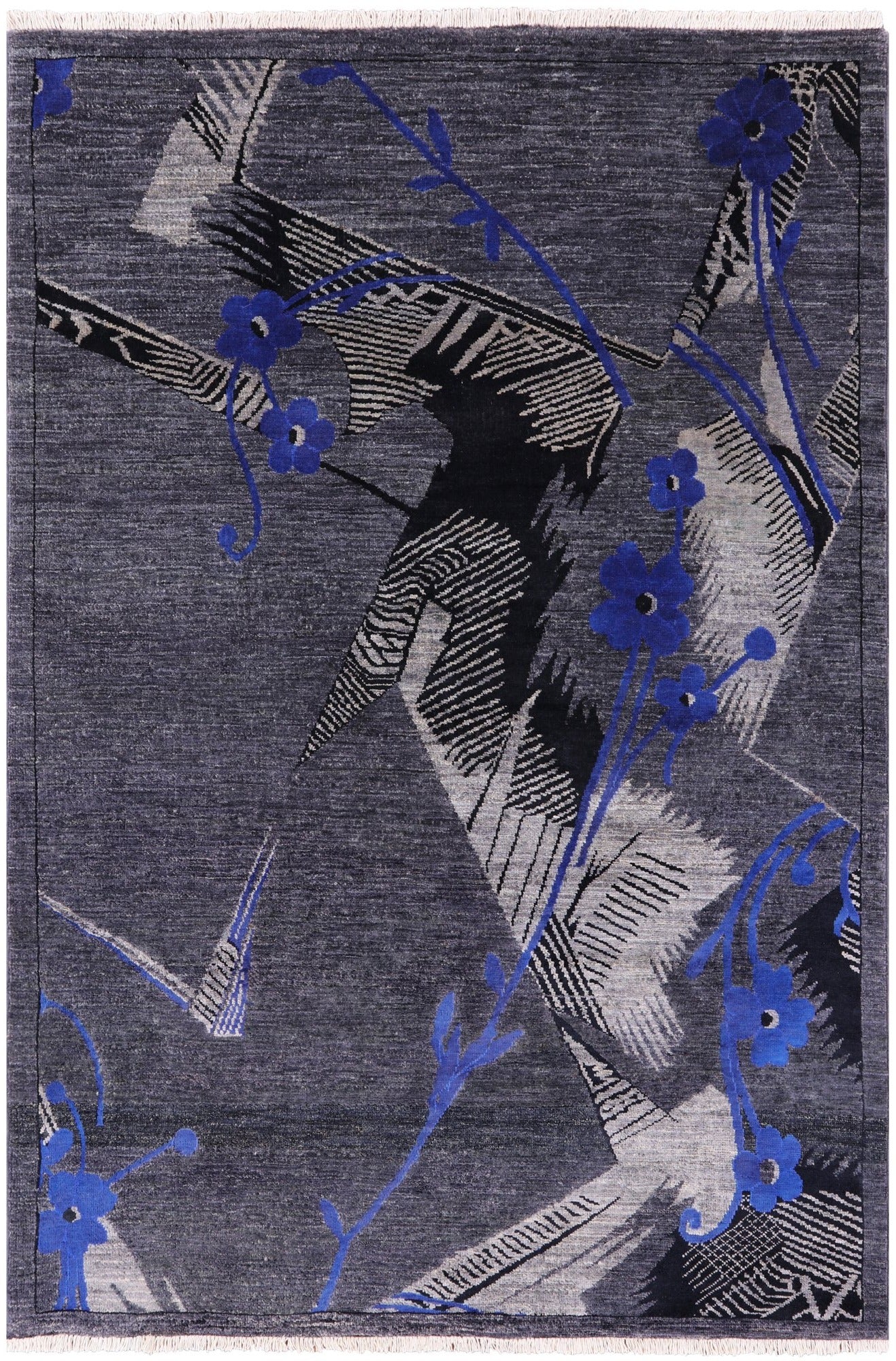 William Morris Hand Knotted Wool Rug - 4' 1" X 6' 2" - Golden Nile