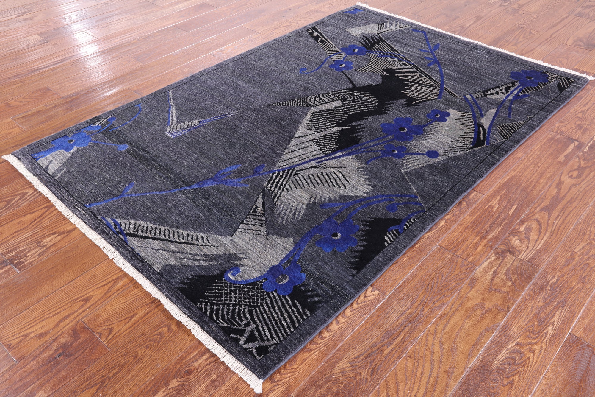 William Morris Hand Knotted Wool Rug - 4' 1" X 6' 2" - Golden Nile