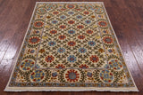 William Morris Hand Knotted Wool Rug - 4' 1" X 5' 10" - Golden Nile