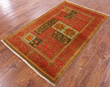 William Morris Hand Knotted Wool Rug - 4' 0" X 6' 5" - Golden Nile
