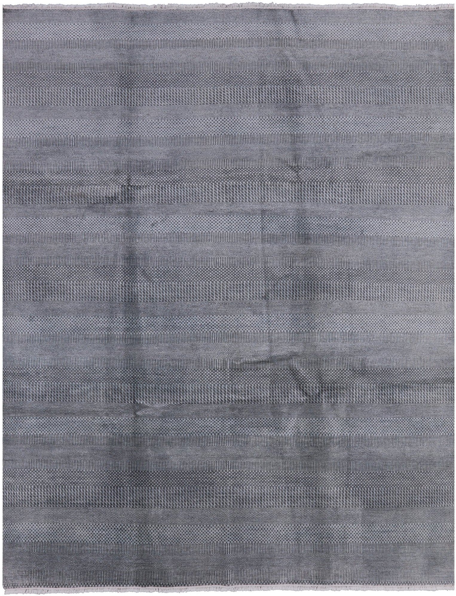 Grey Savannah Hand Knotted Wool & Silk Rug - 7' 9" X 10' 0" - Golden Nile