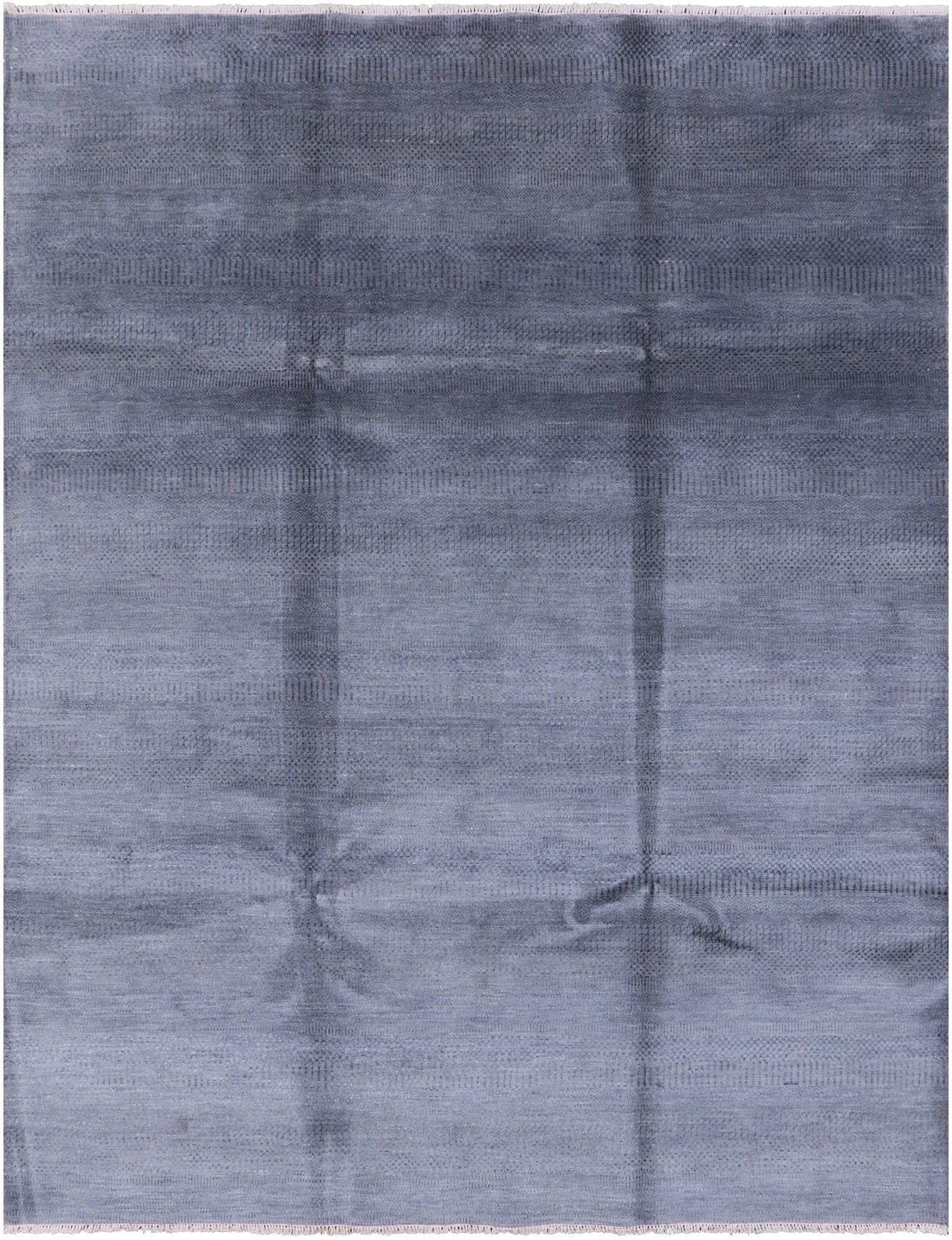 Grey Savannah Grass Hand Knotted Wool & Silk Rug - 7' 11" X 10' 0" - Golden Nile
