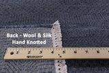 Grey Savannah Grass Hand Knotted Wool & Silk Rug - 7' 11" X 10' 0" - Golden Nile