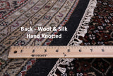 Black Round Bijar Hand-Knotted Wool & Silk Rug - 9' 8" X 9' 8" - Golden Nile