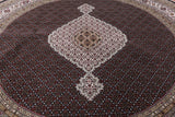 Round Bijar Handmade Wool & Silk Rug - 10' 0" X 10' 0" - Golden Nile