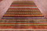 Tribal Persian Gabbeh Hand Knotted Wool Rug - 8' 10" X 12' 1" - Golden Nile