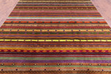 Tribal Persian Gabbeh Hand Knotted Wool Rug - 8' 10" X 12' 1" - Golden Nile