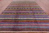 Tribal Persian Gabbeh Hand Knotted Wool Rug - 8' 11" X 12' 1" - Golden Nile