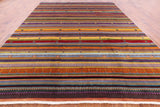 Persian Gabbeh Tribal Handmade Wool Rug - 9' 1" X 12' 0" - Golden Nile