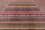 Tribal Gabbeh Hand Knotted Wool Rug - 8' 0" X 10' 0" - Golden Nile