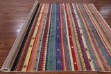 Tribal Gabbeh Hand Knotted Wool Rug - 8' 0" X 10' 0" - Golden Nile