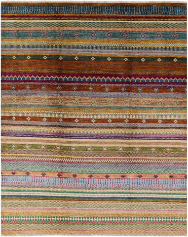 Tribal Gabbeh Hand Knotted Wool Rug - 7' 11