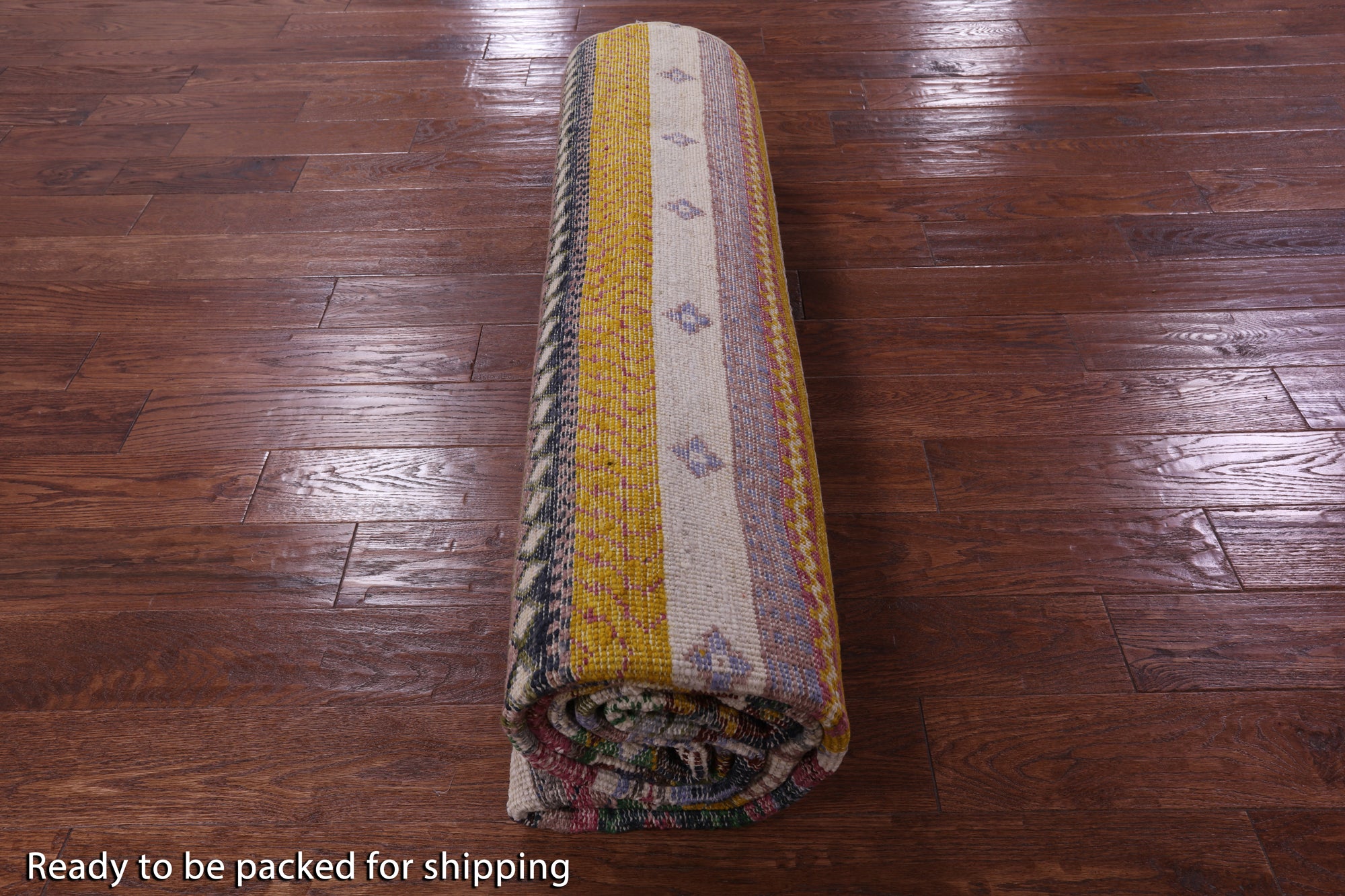 Tribal Gabbeh Hand Knotted Wool Rug - 8' 0" X 10' 2" - Golden Nile