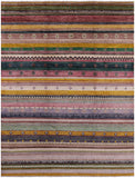 Tribal Gabbeh Hand Knotted Wool Rug - 8' 0" X 10' 2" - Golden Nile