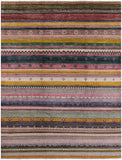 Tribal Gabbeh Hand Knotted Wool Rug - 8' 0" X 10' 2" - Golden Nile