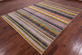 Tribal Gabbeh Hand Knotted Wool Rug - 8' 0" X 10' 2" - Golden Nile