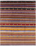 Tribal Persian Gabbeh Hand Knotted Wool Rug - 8' 0" X 10' 1" - Golden Nile