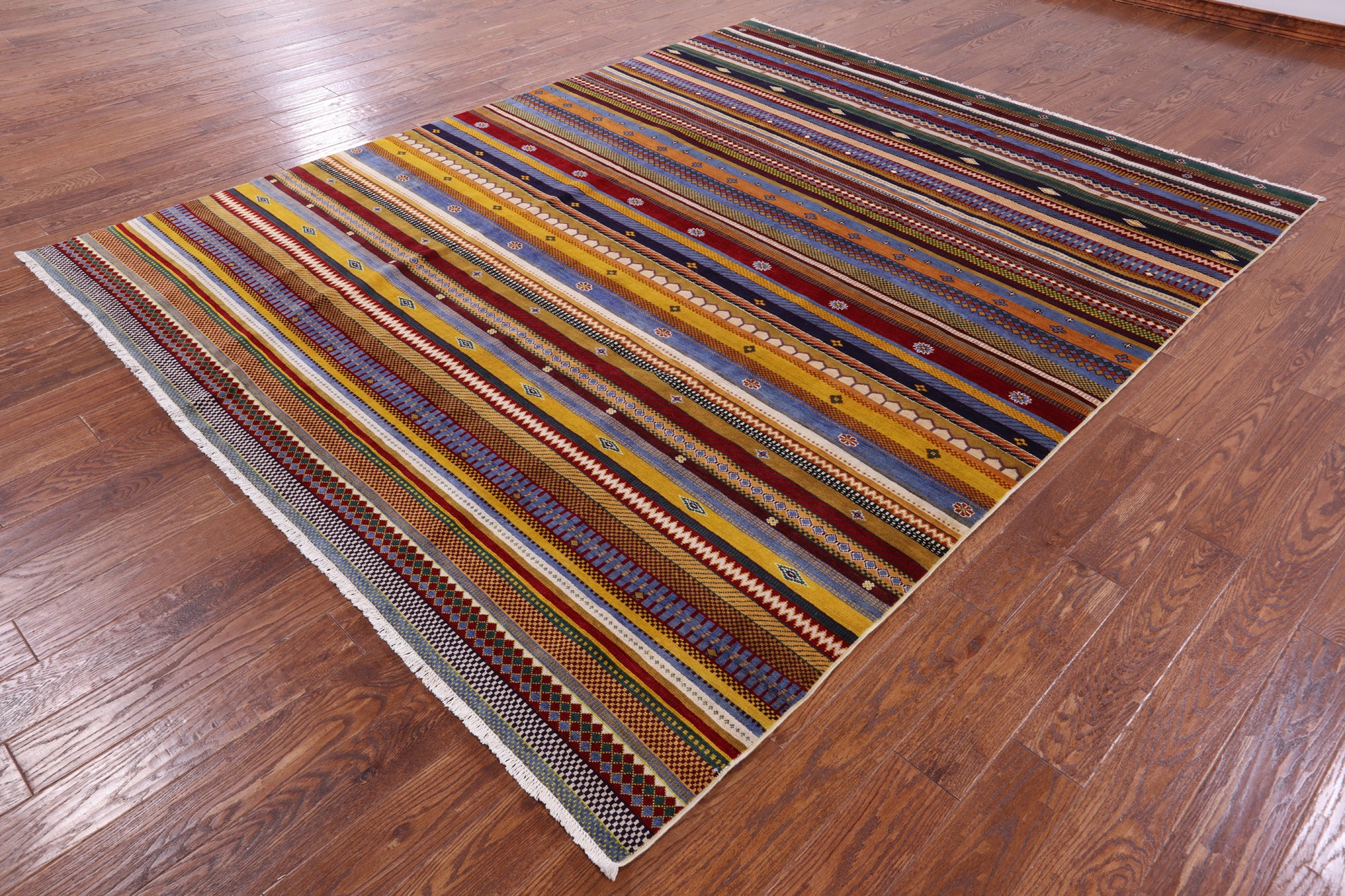 Tribal Persian Gabbeh Hand Knotted Wool Rug - 8' 0" X 10' 1" - Golden Nile