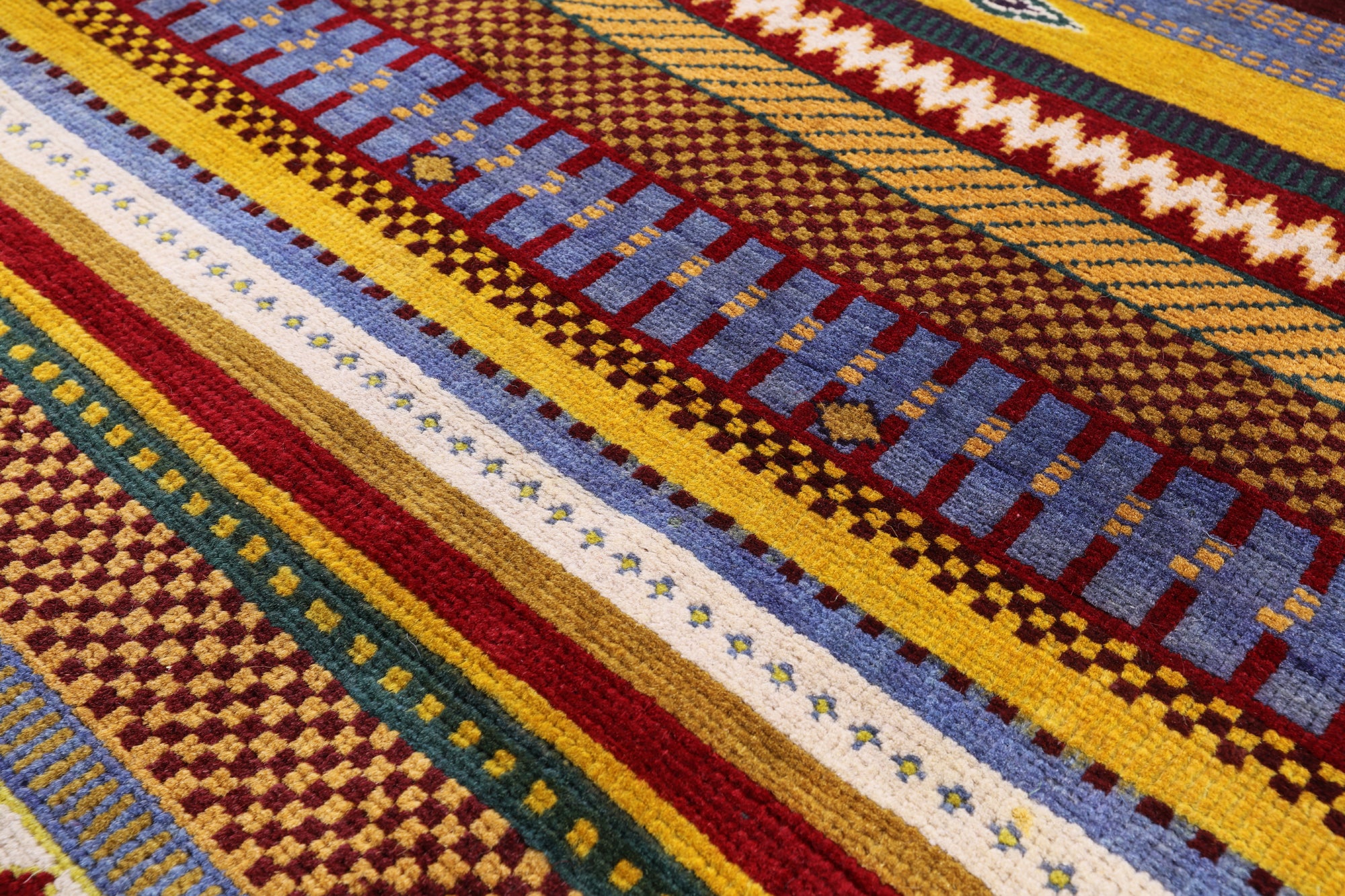 Tribal Persian Gabbeh Hand Knotted Wool Rug - 8' 0" X 10' 1" - Golden Nile