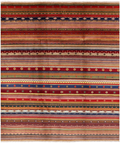 Persian Tribal Gabbeh Hand Knotted Wool Rug - 8' 2