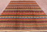 Persian Tribal Gabbeh Hand Knotted Wool Rug - 8' 2" X 9' 5" - Golden Nile