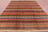 Persian Tribal Gabbeh Hand Knotted Wool Rug - 8' 2" X 9' 5" - Golden Nile