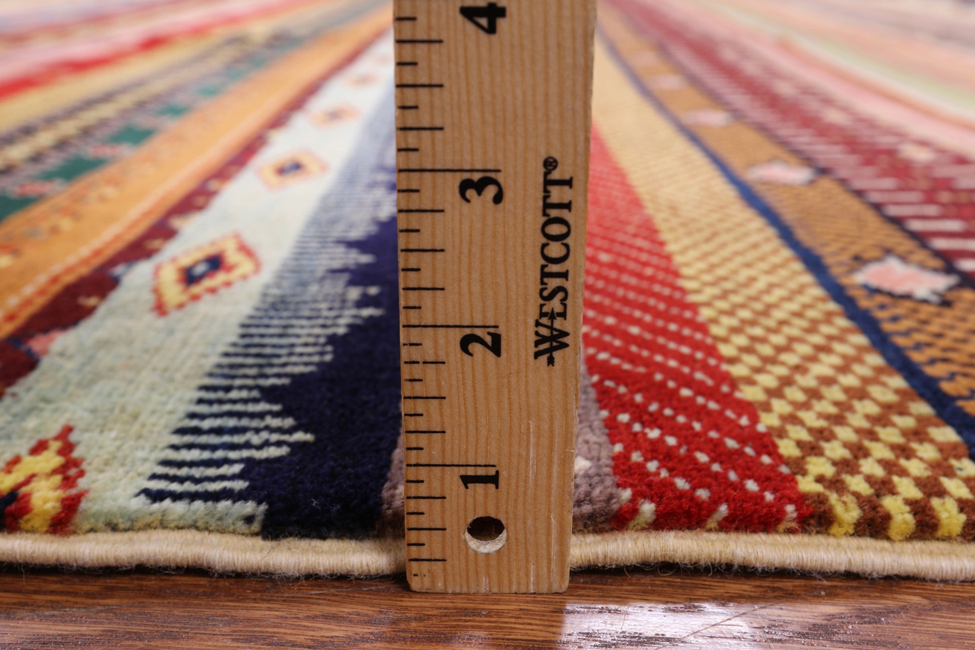 Persian Tribal Gabbeh Hand Knotted Wool Rug - 8' 2" X 9' 5" - Golden Nile