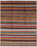 Tribal Gabbeh Hand Knotted Wool Rug - 8' 0" X 9' 11" - Golden Nile