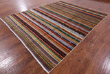 Tribal Gabbeh Hand Knotted Wool Rug - 8' 0" X 9' 11" - Golden Nile