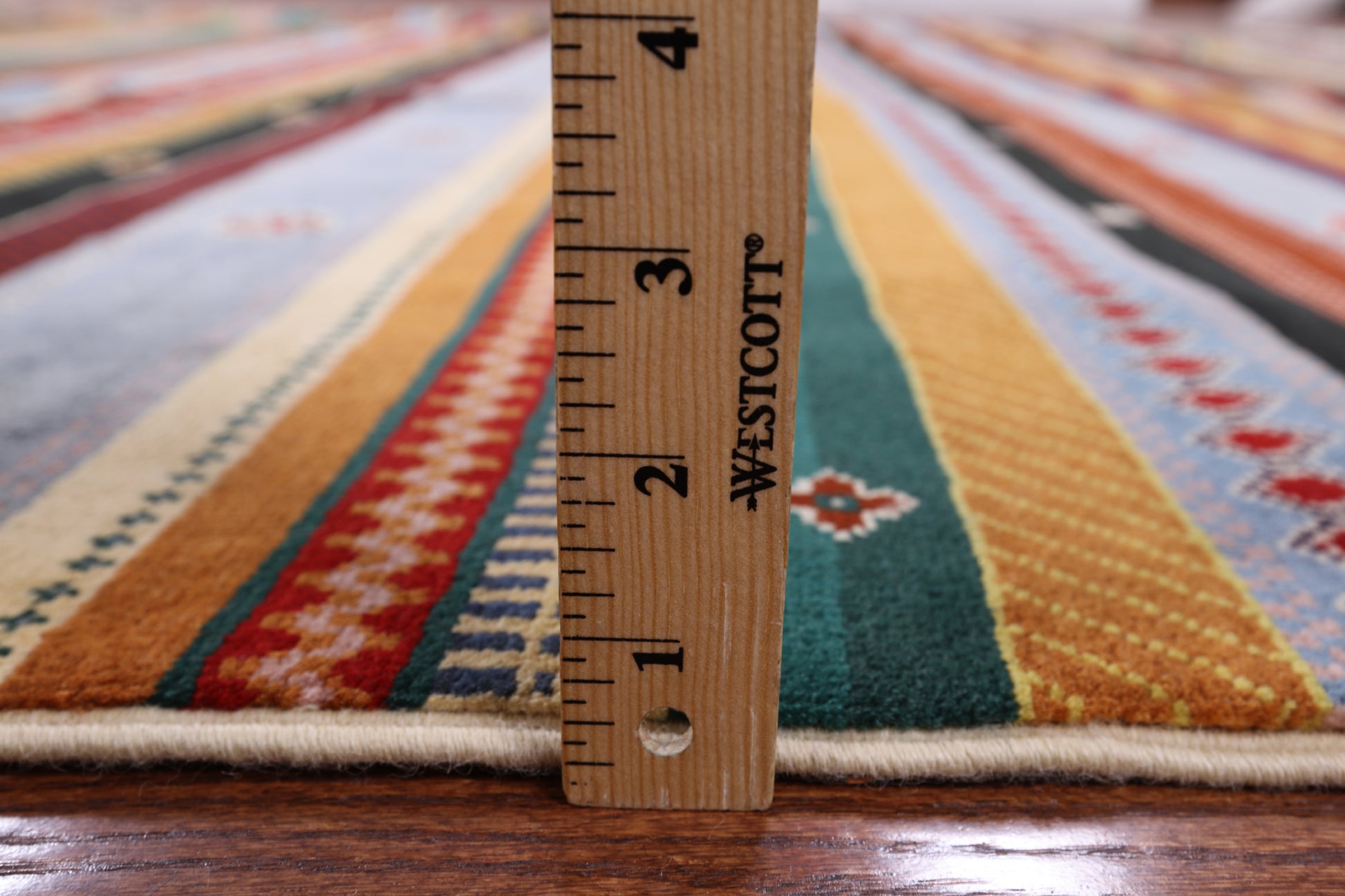 Tribal Gabbeh Hand Knotted Wool Rug - 8' 0" X 9' 11" - Golden Nile