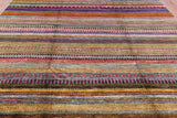 Tribal Persian Gabbeh Handmade Wool Rug - 8' 1" X 9' 11" - Golden Nile